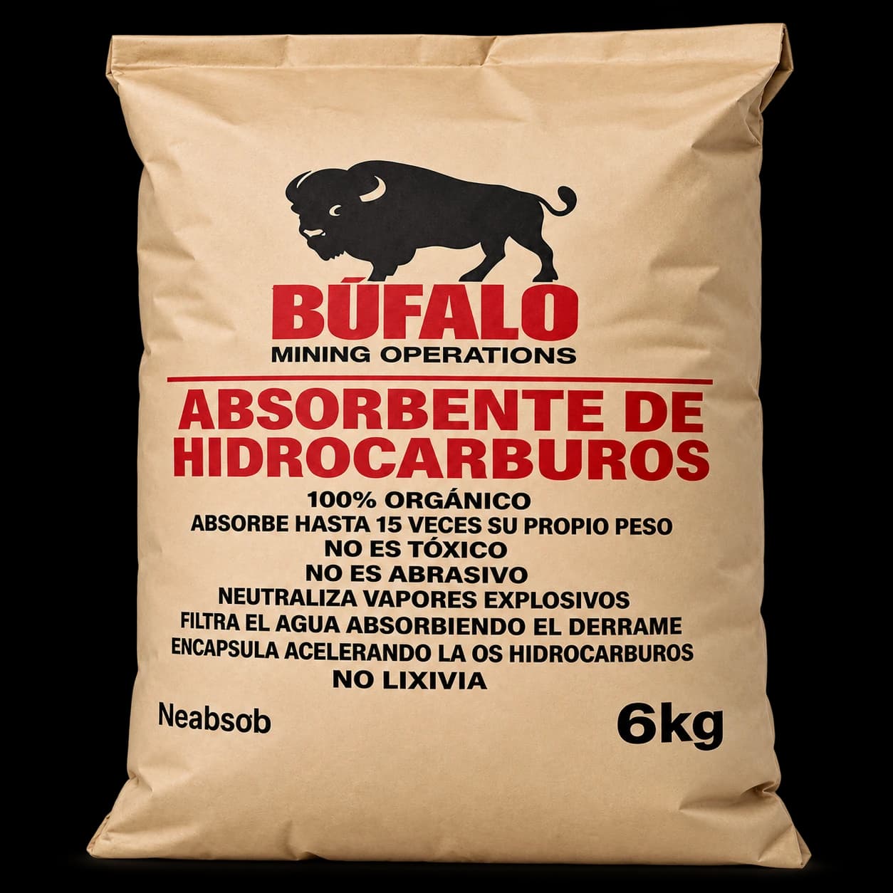 Polvo Absorbente para Hidrocarburos Búfalo