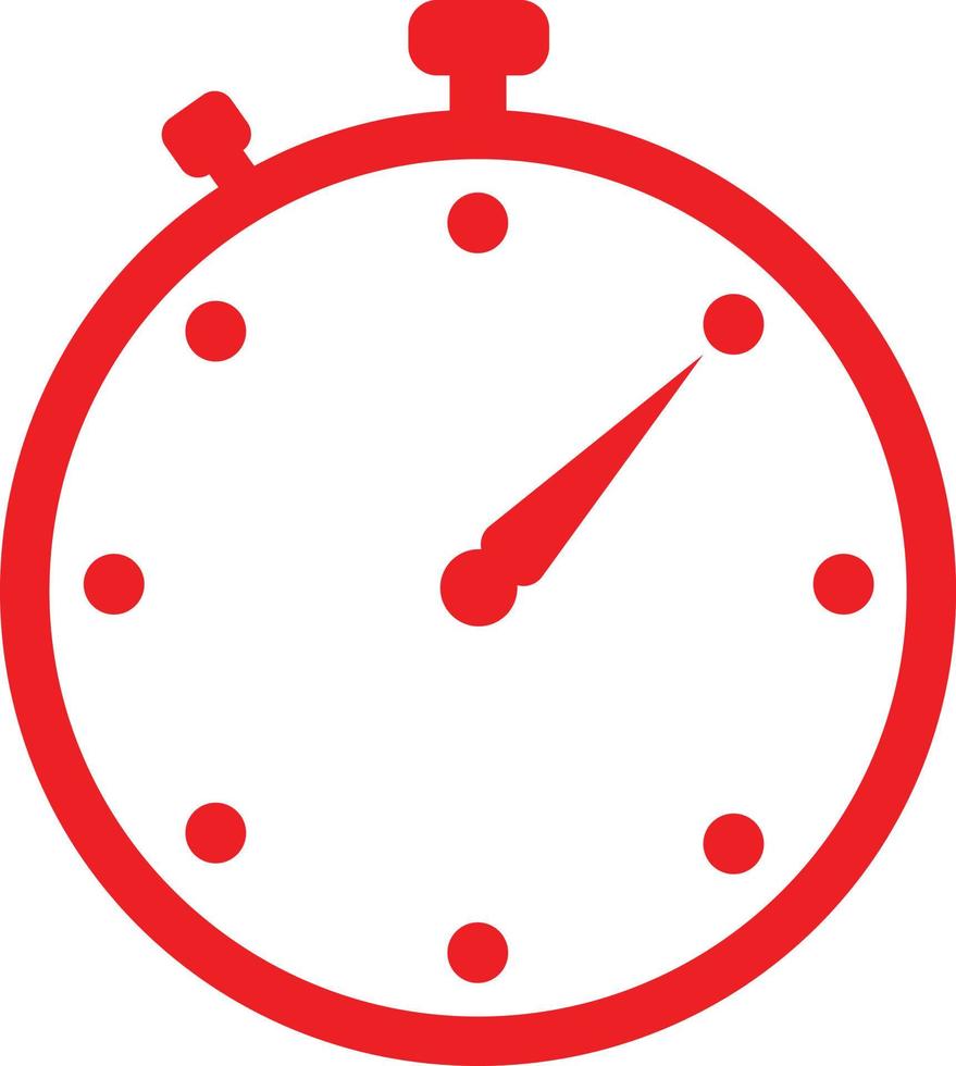 red stopwatch icon stopwatch clock symbol timer sign vector
